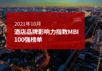 2021年10月酒店品牌影响力(MBI)100强榜单
