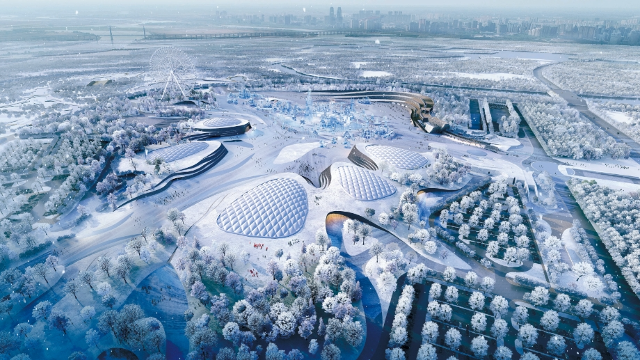 哈尔滨冰雪大世界四季冰雪项目进入竣工倒计时