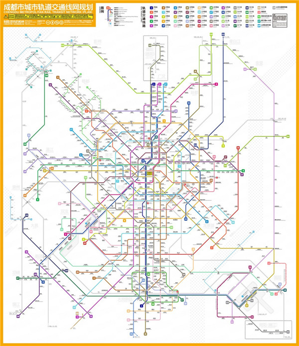 成都地铁规划图   图据"悲伤的柏林"