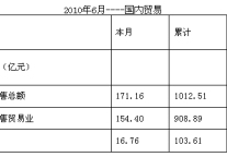 [杭州]10年6月份社会消费品零售总额