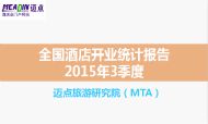2015年3季度全国酒店开业统计报告
