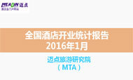 2016年1月全国酒店开业统计报告
