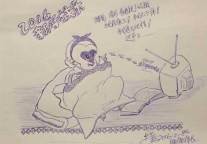 老林圆珠笔画 ：我就在床上混