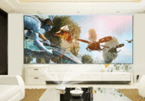 是酒店也是影院  躺在床上也能看大电影