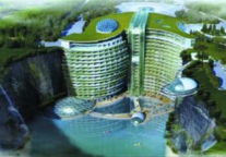 世界最低深坑酒店开工 水下客房能看鲨鱼觅食