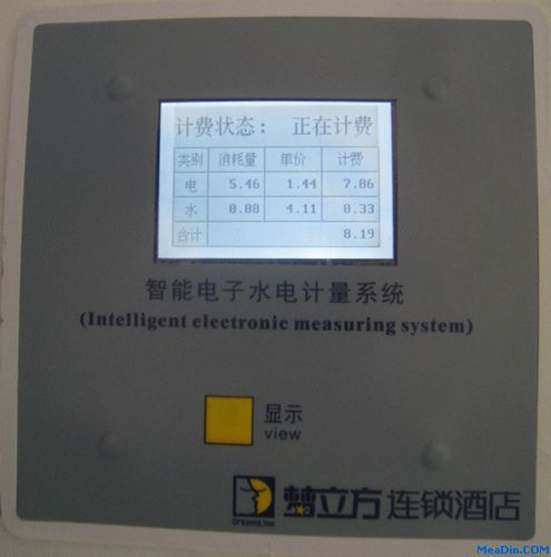 每间客房都有智能水电计量系统