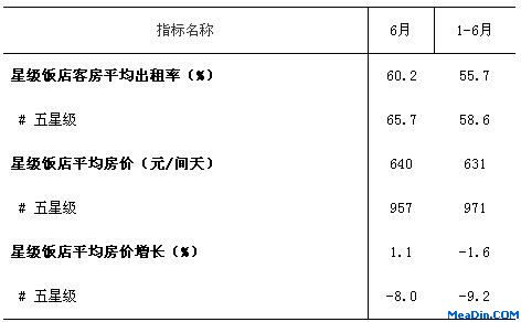 [天津]12年6月五星酒店经营情况