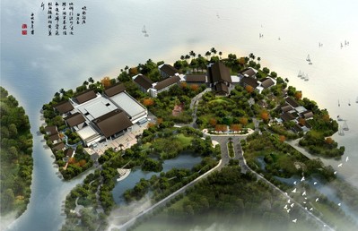 嘉兴湘家荡国际会议中心鸟瞰图