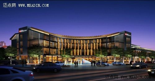 绍兴希尔顿花园酒店夜景效果图