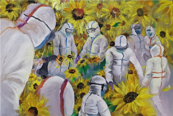 展览作品二向日葵白衣天使.jpg