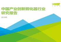 2019年中国产业创新孵化器行业报告