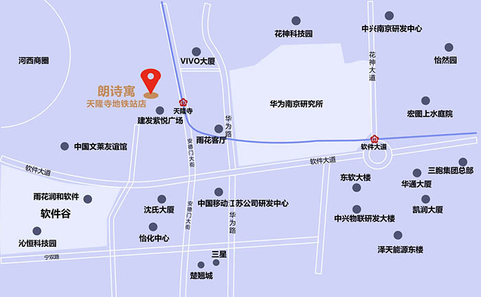 朗诗寓南京天隆寺地铁站店区位