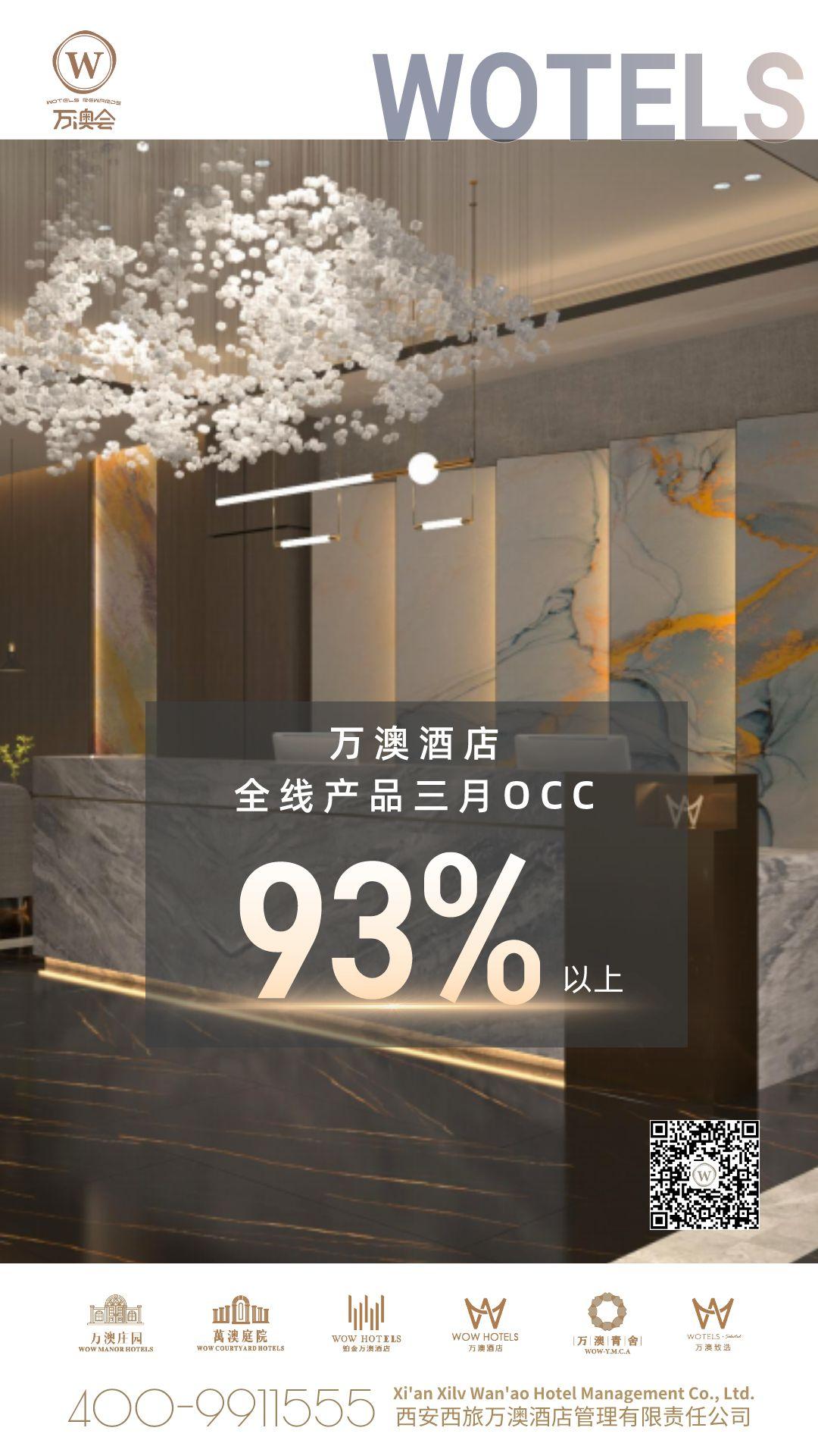 捷报 | 万澳酒店全线品牌3月occ超93%