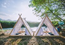 浙江露营地精选004 小古城CAMP苕溪营地，中苕溪畔的野奢露营