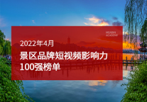 2022年4月景区品牌短视频影响力100强榜单