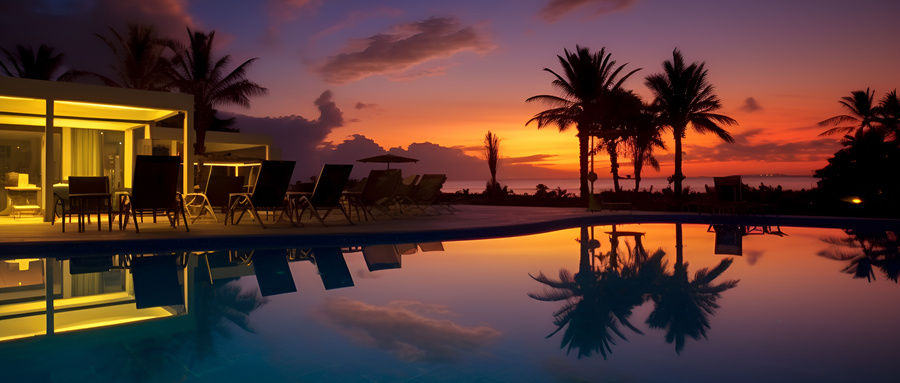 摄图网_600948864_wx_夕阳余晖下的泳池和棕榈树(企业商用).jpg