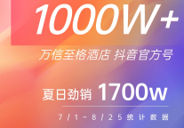 突破千万大关，万信至格酒店抖音平台单月成交再创新高