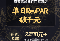 德胧春节超百家酒店单日RevPAR破千元
