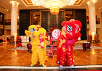福马呈祥|太原富力万达文华酒店大年初一醒狮贺春
