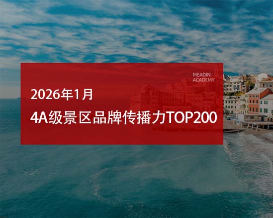 2026年1月4A级景区品牌传播力200强榜单