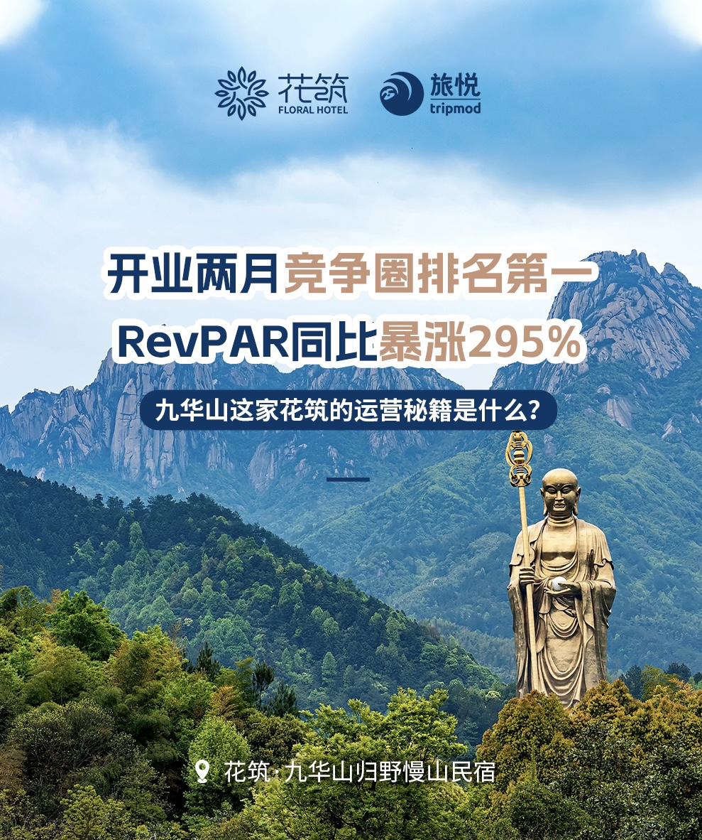 花筑民宿 | 仅用两月RevPAR同比劲增295%，霸榜竞争圈第一，九华山这家花筑好厉害