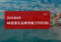 2025年8月4A级景区品牌传播力200强榜单