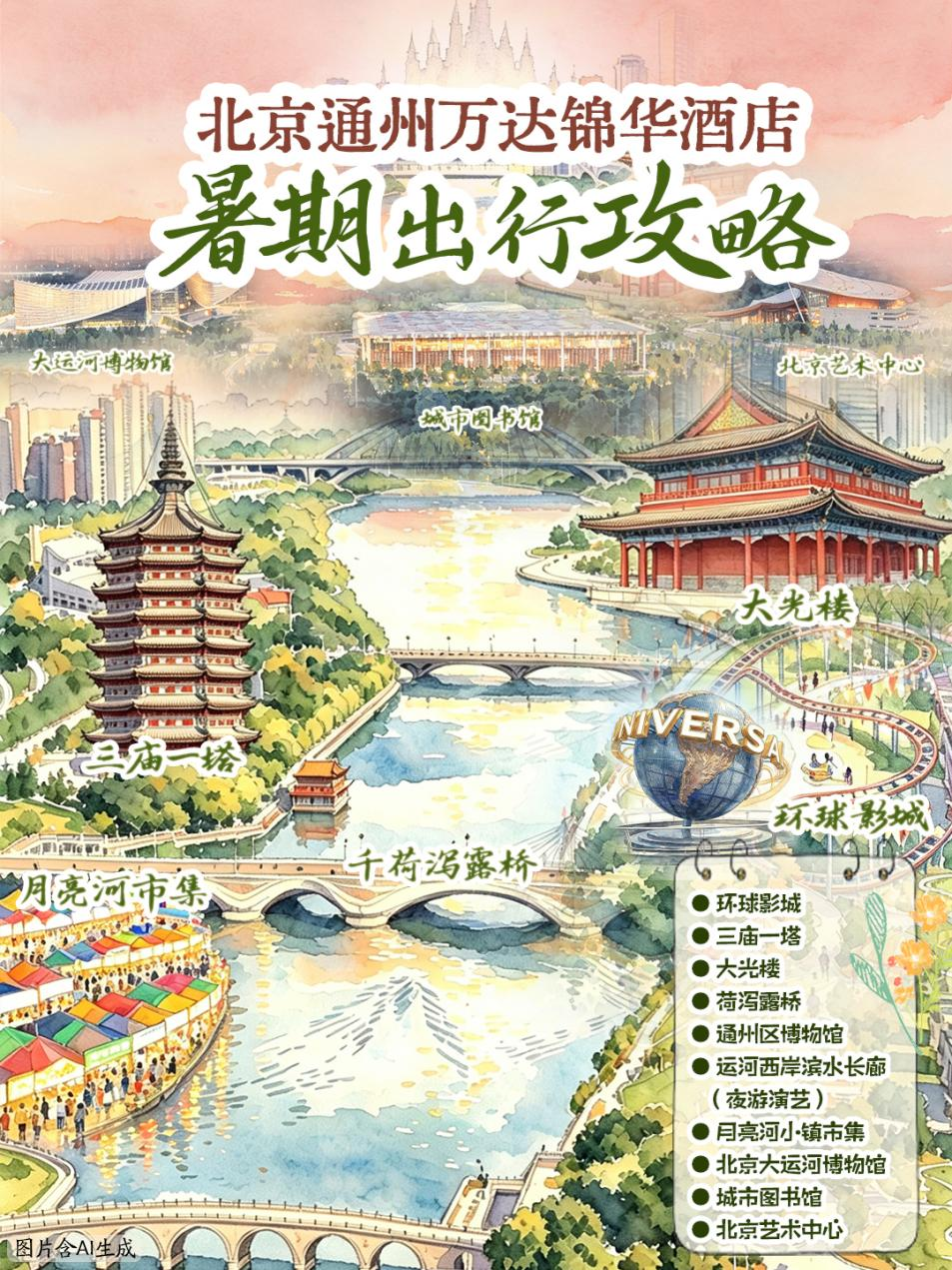 夏风拂运河 嬉游度盛夏 | 北京通州万达锦华酒店暑期出游路线