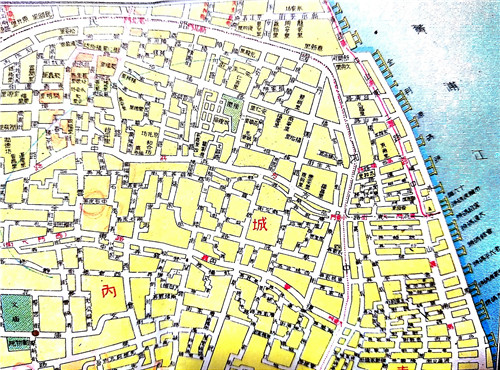 1907年的舟山路，为现在的龙潭路，在地图右上角处（图片来源：《上海指南》，启明书局版）.jpg